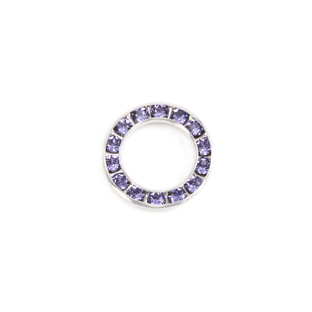 Charms & Solderable Accents Swarovski Crystal Channel Set Circle (Tanzanite - DECEMBER) *DISCONTINUED